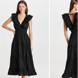 Love The Label Black Poplin Midi Dress Size M